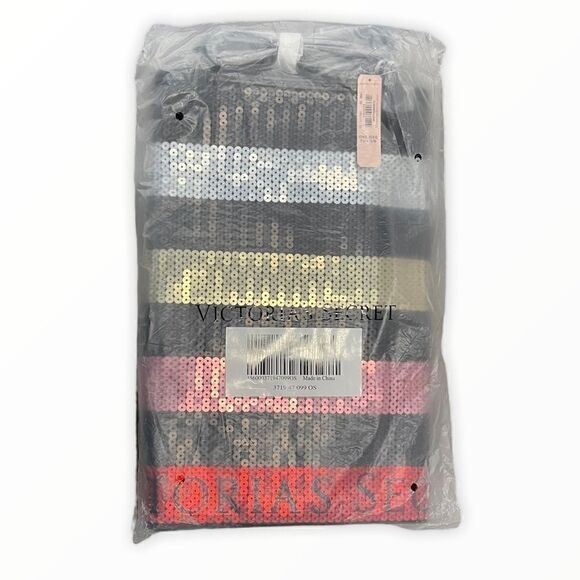 Victoria's Secret Sequin Striped Carryall Tote - Picture 4 of 5